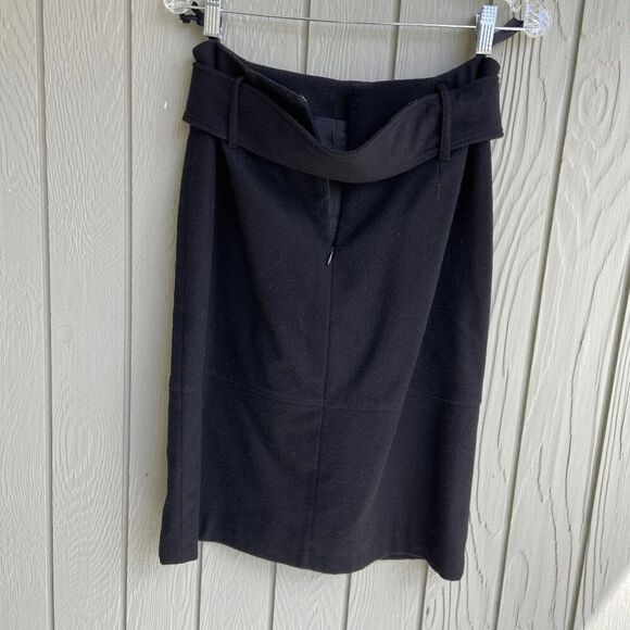 Betty Barclay Black Wool Pencil Skirt with Ring Belt, Size 6-8 - Picture 4 of 10